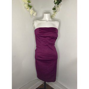 Vintage 1990s Y2K Esprit Purple Sun Tube Dress Stretch Strapless Pencil 3/4‎ XS